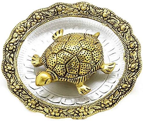 JGS Golden Metal Tortoise with Glass Plate Decorative Showpiece Birthday for Men Woman Boy Friend Girl Friend Husband Wife Brother Sister Father Mother