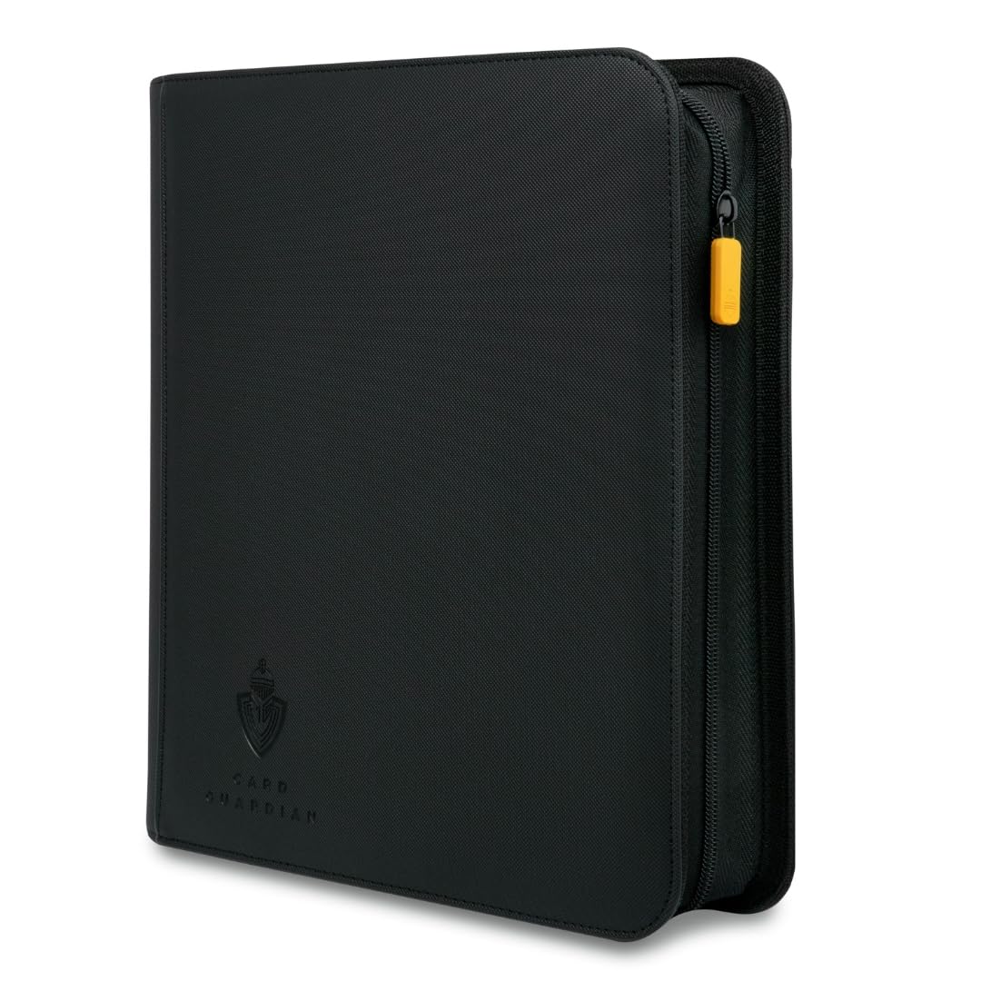 Photo 1 of Card Guardian - Toploader 4 Pocket Premium Binder with Zipper for 160 Cards - Side Loaded Pockets - Compatible with Sports and Trading Cards TCG (Black)