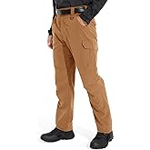 KFUBUO Men's Lightweight Ripstop Tactical Cargo Pants, Water Resistant Hiking Work Pants Relaxed Fit Black