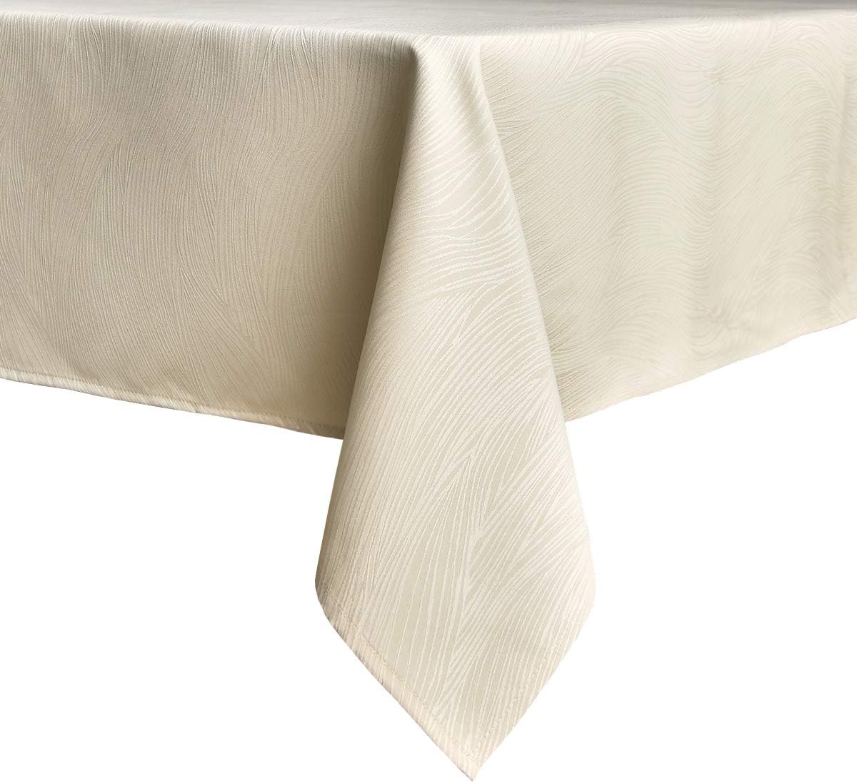 maxmill Square Table Cloth Swirl Pattern Spillproof Wrinkle Resistant Oil Proof Heavy Weight Soft Tablecloth for Kitchen Dinning Tabletop Outdoor Picnic Square 52 x 52 Inch Beige: Home & Kitchen
