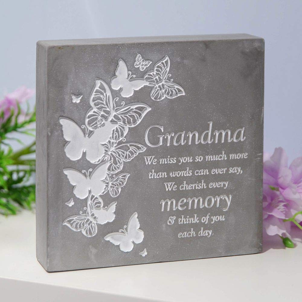 Thoughts of you Grandma Concrete Stone Remembrance Graveside Memorial Ornament