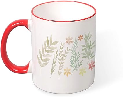 Amazon Magcup 陶器 可愛い柄 耐熱 カラー マグカップ カップ コーヒーカップ Mouth Red 2 ホーム キッチン 通販