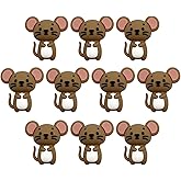 AELUUAKE 10Pcs 3D Mouse Silicone Beads Cute Mouse Characters Focal Beads Charms 3D Animal Rubber DIY Crafts Loose Spacer Bead Bulk for Pens Keychains Bracelet Necklace Lanyard Making