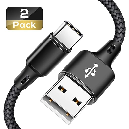 USB-zertifiziertes Typ C Kabel, USB C auf USB A Ladegerät (2,6 ft 2er-Pack), Nylon geflochtenes Schnellladekabel für Samsung 