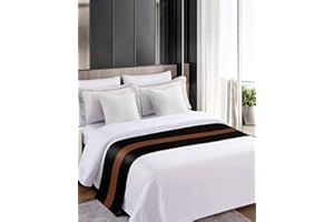 SABOLNY Black Stripes,Bed Runner Scarf King Size,Luxury Bed Throw Runners & Scarves for Twin Full Queen King Foot of Bed,Bedroom Hotel Wedding Room Decoration,Contemporary Brown Geometric Stripes Boho 94"x20"