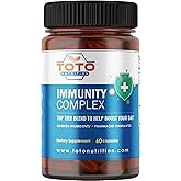 TotoNutrition Immunity Support Booster with Vitamin C, D, Elderberry, Echinacea, Zinc, Quercetin, Curcumin, Ginger, B Vitamins Supplement, Vegan, Gluten Free, No Gelatin