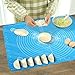 [Thickness Upgrade] Silicone Baking Mat with Measurements, Amytalk Thicken, Heat Resistance, Reusable Non-Stick Pastry Mat Non Slip Rolling Mat Dough Board Dough Kneading Mat, Blue, Easy Clean