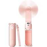 JISULIFE 3 IN 1 Portable Fan with Power Bank &amp; Flashlight Featured | 19H Max Cooling, USB Rechargeable, Pocket-Sized Handheld Fan for Travel, Cruise, Concerts, Makeup, Summer Gifts for Women