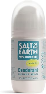 Salt Of The Earth Natural Refillable Roll On Deodorant Unscented 75ml UK