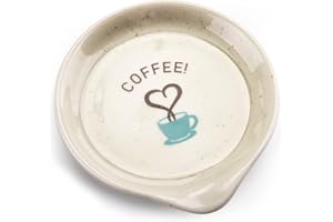 FANGSUN Ceramic Coffee Spoon Holder Rests for Coffee Station Decor, Mini Spoon Holder for Stove Top Countertop, Small Teaspoon Rest, Porcelain Spoon Holder For Coffee Bar Accessories, White, 3.5 Inch