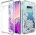 Huness Galaxy S10E Case TPU Grip Bumper and Clear Flower Transparent Hard PC Backplate Hybrid Slim Phone Case Cover for Samsung Galaxy S10E Phone (Flower)