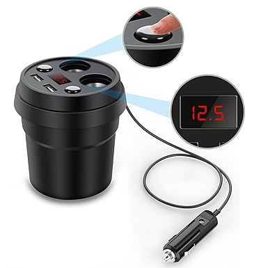 Coche Cargador De taza, Macoku Dual USB Puertos Adaptador de alimentación de 12 V/