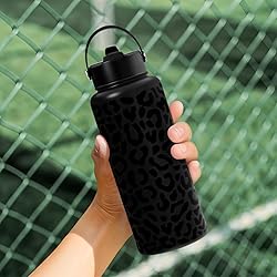 SANDJEST Leopard Water Bottle 32oz Stainless Steel