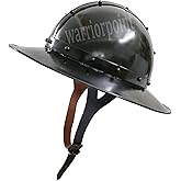 Metal Medieval Kettle Hat Black Finish Helmet With Leather Liner