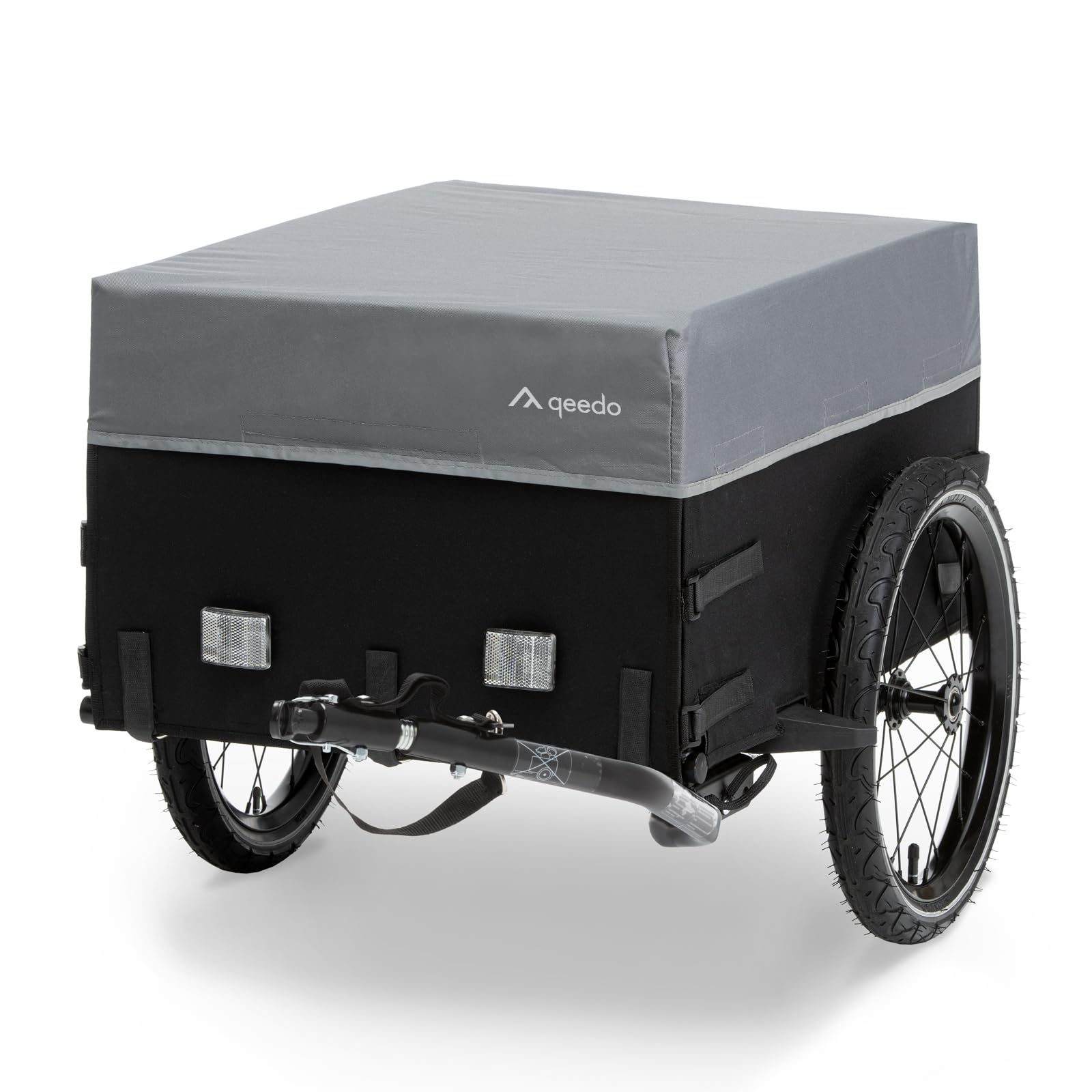 qeedo Cargo Trailer Fahrradanhänger Lastenanhänger, Fahrrad Transportanhänger, klappbar, Schwarz