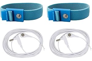 WHXGG Grounding Wrist Strap, Grounding Wristband Wrist Straps Grounding Wires Grounding Bracelet with 15 Feet Grounding Cord Fits Most Earthing Grounding Products for Sleep Energy Healthy (2)