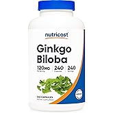 Nutricost Ginkgo Biloba 120mg, 240 Capsules - Extra Strength Ginkgo Biloba Extract - Gluten Free & Non-GMO