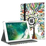 MoKo Case Fit 2018/2017 iPad 9.7 6th/5th Generation - 360 Degree Rotating Cover Case with Auto Wake/Sleep Compatible with Apple iPad 9.7 Inch 2018/2017, Lucky Tree