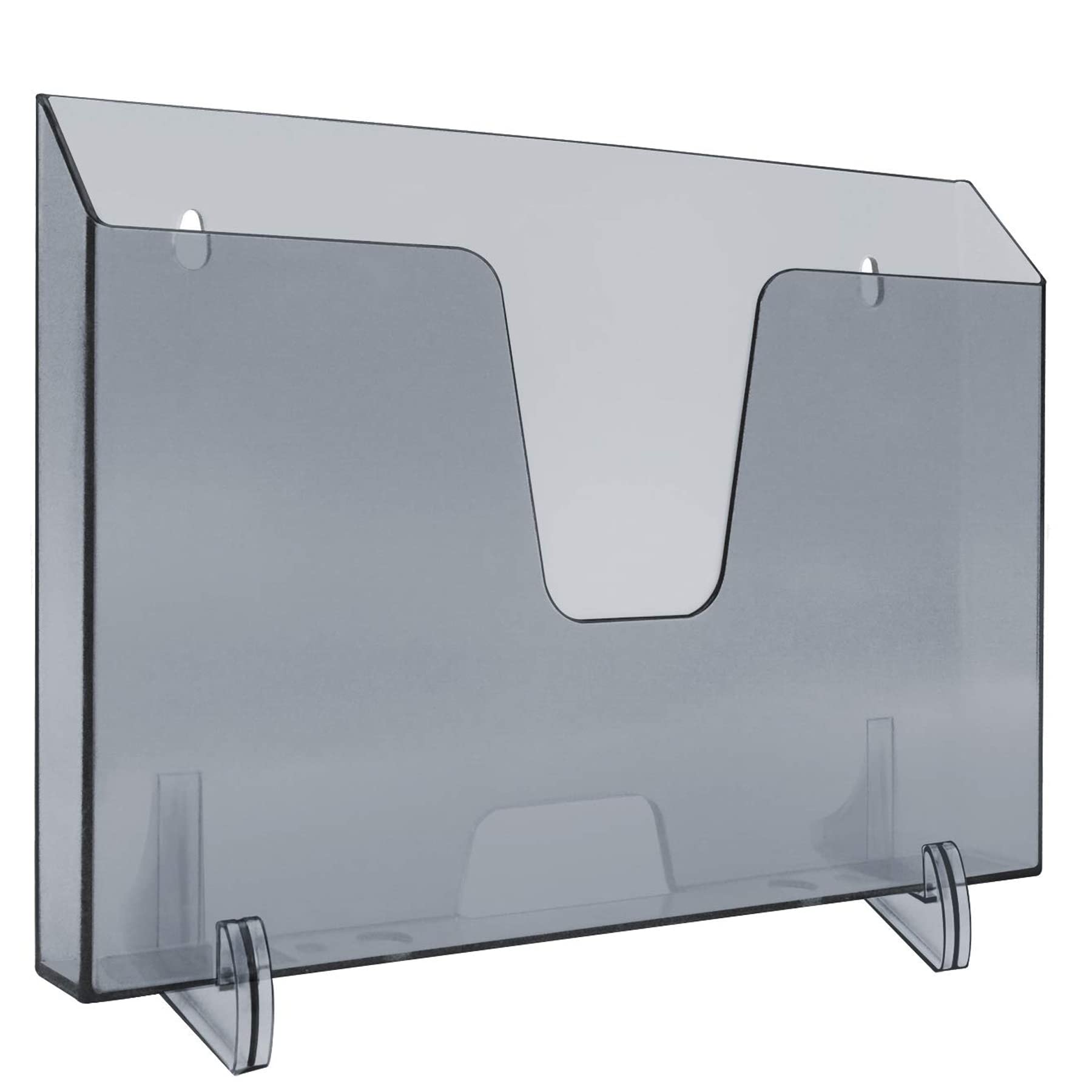 Acrimet Pocket File Holder Horizontal Design Brochure Display (for Wall Mount or Countertop Use) (Removable Supports Included) (Letter Size) (Smoke Color)