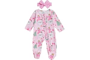 Kuriozud Newborn Baby Girl Boy Footie Romper One Piece Jumpsuit Sleeper Infant Clothes