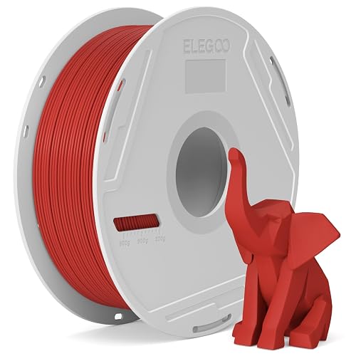 ELEGOO PLA Basic Filament with Reusable Spool Red 1KG,1.75mm PLA 3D Printing Filament 2.2lbs High Dimensional Accuracy, Easy Installation Detachable Spool Fits for Most 3D Printers