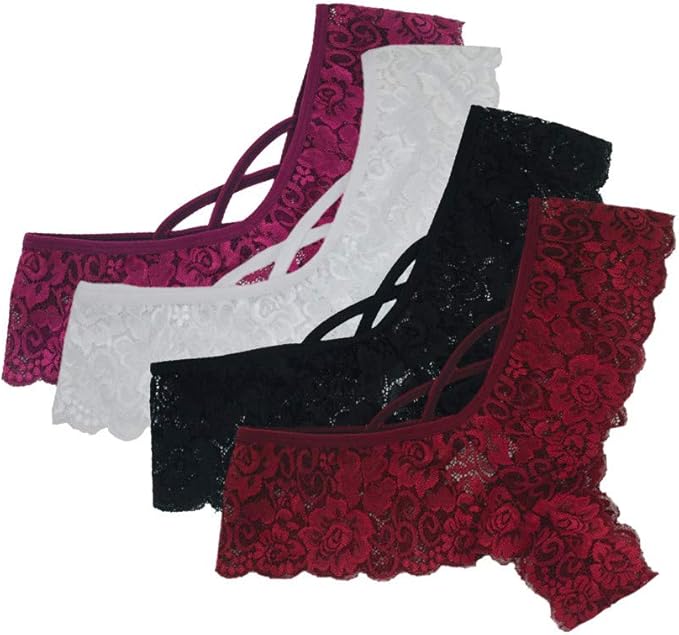 Tanga Sexy Mujer Lanskirt Mujeres 4 Pcs Bragas de Spandex para Mujer Encaje Sexy Braguita Bikini de Elegante Tangas CóModo Pack de 4 Braguitas: Amazon.es: Ropa y accesorios