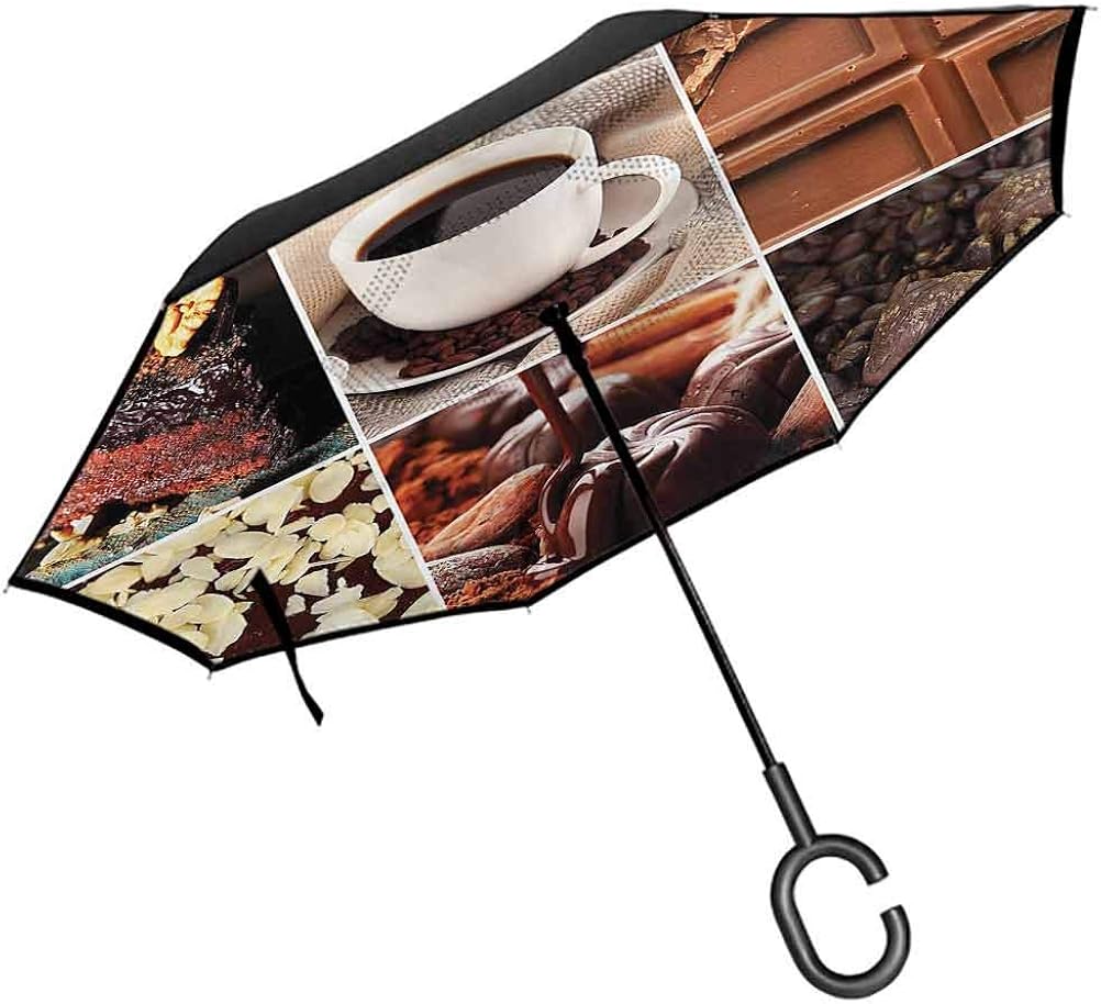 Brown Print Umbrella Coffee Chocolate Cocoa Umbrella