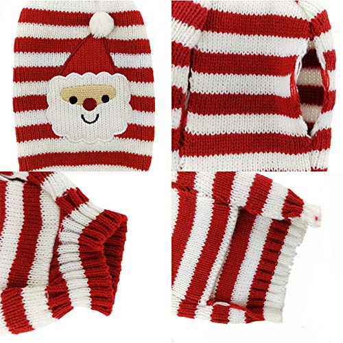 DOGGYZSTYLE Christmas Pet Clothes The Stripe Snowman Sweater The Cat Dog Sweater Pets Jacket Dogs Apparel (S, Red White Snowman)