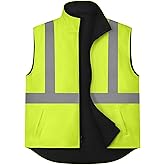 TCCFCCT Reversible Hi Vis Winter Insulated Safety Vest for Men, Warm, Waterproof