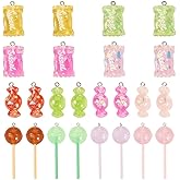 FASHEWELRY Resin Imitation Food Charms Cute Charms with Loops Dangle Resin Pendants for Jewelry Making Supplies Earrings Bracelets Keychain