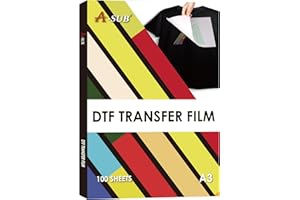 A-SUB DTF Transfer Film A3(11.7x16.5 Inch) - 100 Sheets Double Sided Matte DTF Transfer Film for Sumblimation or DTF Inkjet Printer, Direct to Film PET Transfer Paper for T Shirts Textile