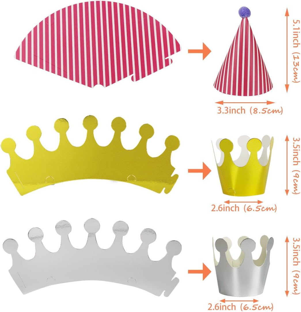 Cefanty Party Hats 11 Pack Fun Cone Party Hats for Kids or Adults: Toys & Games