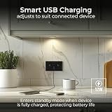 BG Electrical 12W Double Switched USB Wall Socket Type A/C, Matt Black view 2