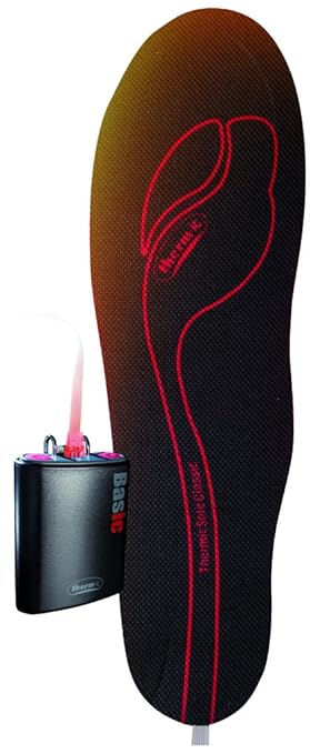 therm-ic Warme Füße Powerpack Set Basic AA batteries inklusive Thermic Sole Classic Beheizbare Sohle, Schwarz (Modell 2011) o