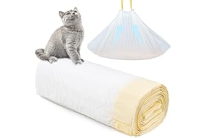 TIMESETL 30Count Cat Litter Box Liners, Cat Litter Box Trash Bag with Drawstring, Cat Litter Pan Liners Cat Litter Waste Rece