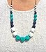 Silicone Teething Necklace for Mom to wear, non-toxic, BPA free, food grade beads for baby to chew on, reduces pain, drooling, gift box, shower gift. (Turquoise, White, Blue)