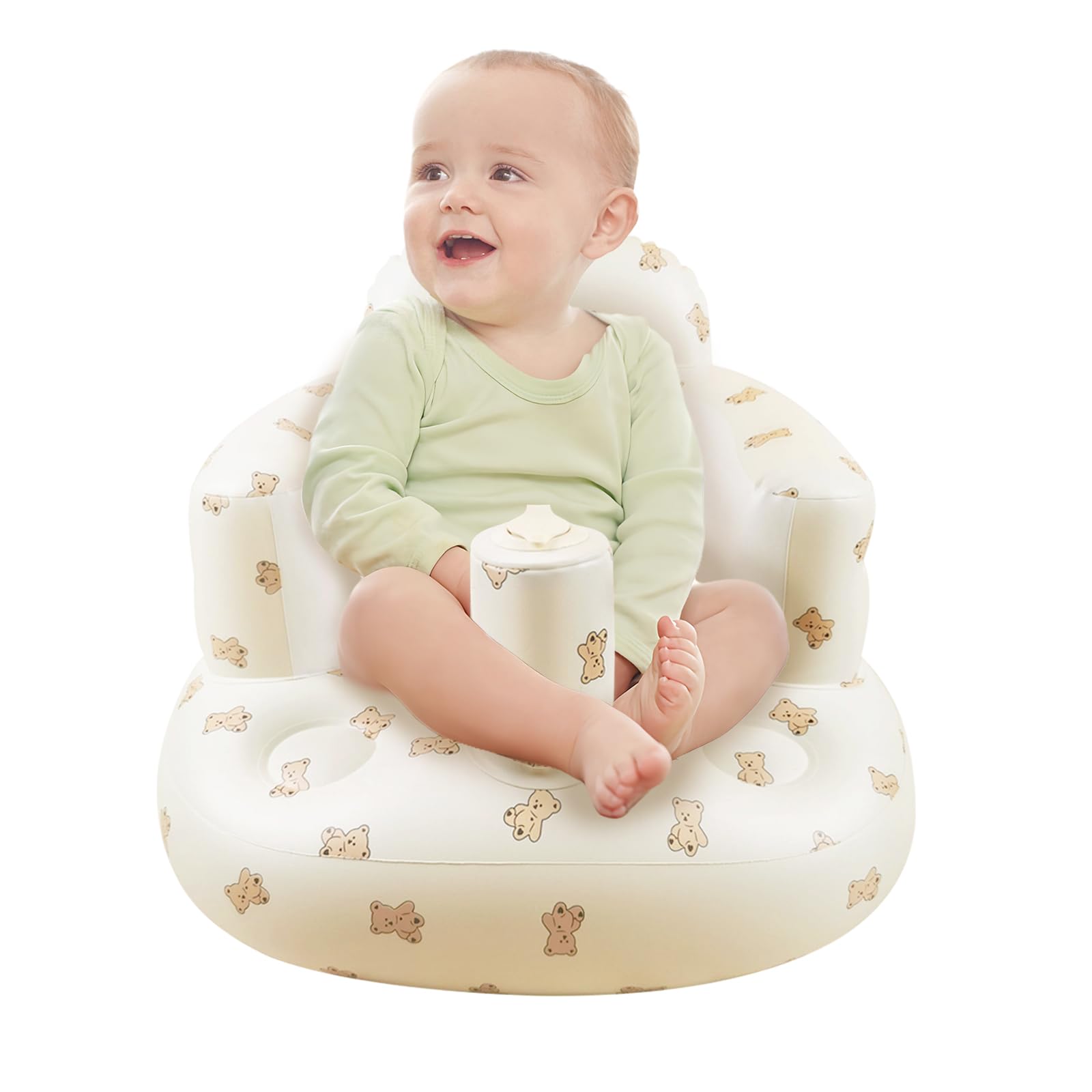CHANCCI Portable Baby Shower Seat - Inflatable Support Seat For Sitting, Blow Up Chair With Built-in Air Pump, Suitable For Babies 3-36 Months