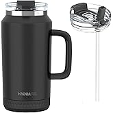 Hydraful 64 oz Tumbler with Handle and Straw - 100% Leak-Proof - Insulated Cup Reusable Stainless Steel Large Water Bottle Travel Mug for Gym, Hiking, and Camping - Gifts for Women Men Him Her