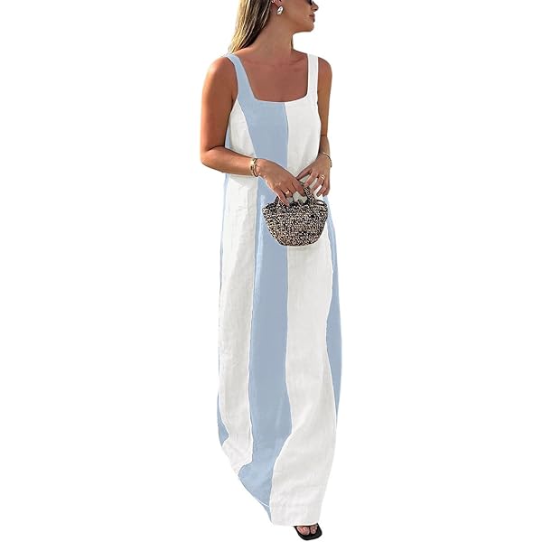 Vestito Donna,Abito Estivo In Raso Da Donna Elegante Abito Midi Solido Abito Lungo Senza Maniche Senza Maniche Sexy Abito Da Canotta Con Impunture Alla Moda Abito A Fessura Alta Abiti Da Sera