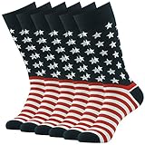 American Flag Socks,SUTTOS Mens Fashion Independence Day Flag Day Fun Patriotic Black Red White Striped Stars Suit Business Socks Men's Wedding Socks Groomsmen Socks Christmas Thanksgiving Gift Socks