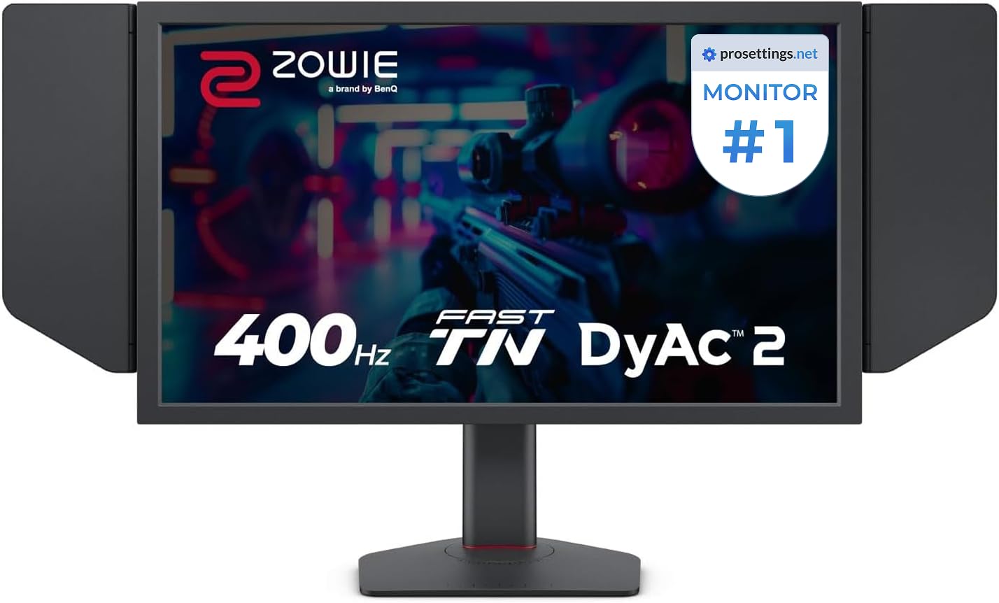 BenQ Zowie XL2566X+ | 24.1 | Monitor de juegos rápido TN 400Hz para deportes electrónicos | Claridad de movimiento DyAc2 | 1080p | Configuración XL para compartir | Capucha protectora | Nuevo ajuste de altura de rodamiento de bolas de grado industrial