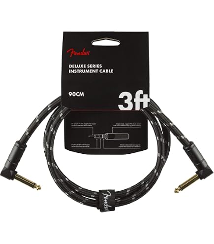 Fender Deluxe Series Cavo Strumento 4,5 M: Tweed Nero, Connettori Angolati E Dorati – Suono Puro!