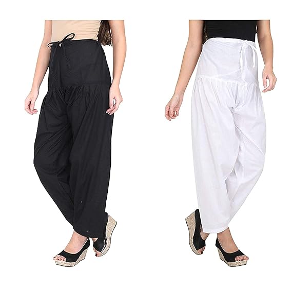 Women's Cotton Patiyala Salwar (Pants) Free Size Combo Pack of 2 (Two)