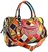 HESHE Genuine Leather Handbags Colorful Purses for Women Crossbody Bag Multi-color Tote Purse Designer Hobo Shoulder Bag