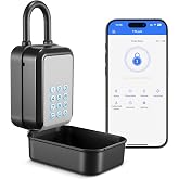Thlevel Smart Key Lock Box Electronic Bluetooth Lock Box with TTLOCK APP Control &amp; PIN Code Types,Share eKey Lock Box for Airbnb Realtor House Office with Removable Shackle