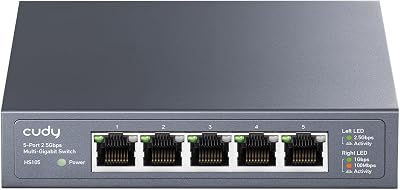 Cudy HS105 5-Port 2.5Gbps Multi-Gigabit Ethernet Switch Desktop Wall Mount