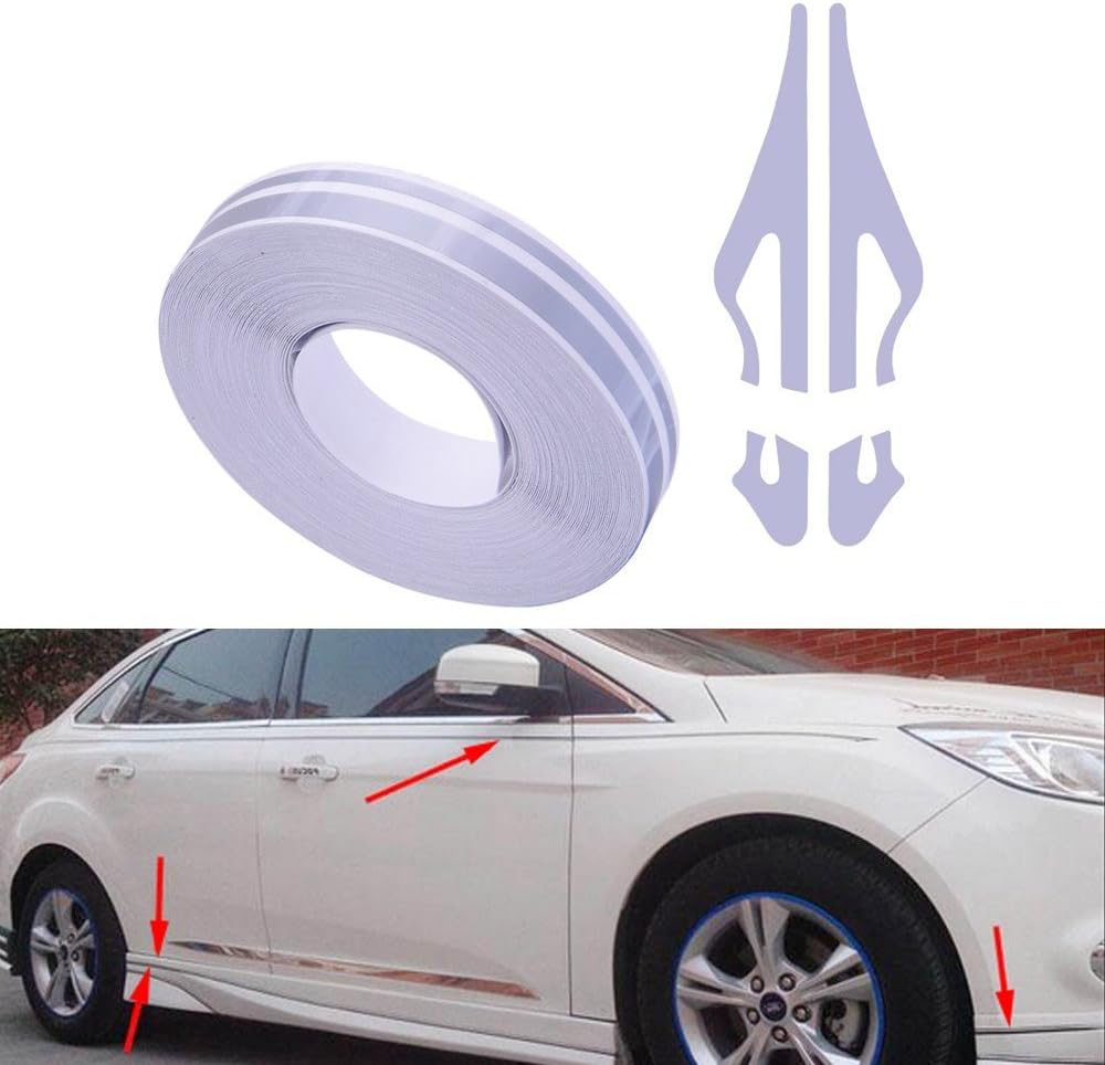 KKM Gray 12mm 0.5" Pinstripe Pin striping Pin Stripe Decals Vinyl Tape Stickers for Car W12 x L9800mm
