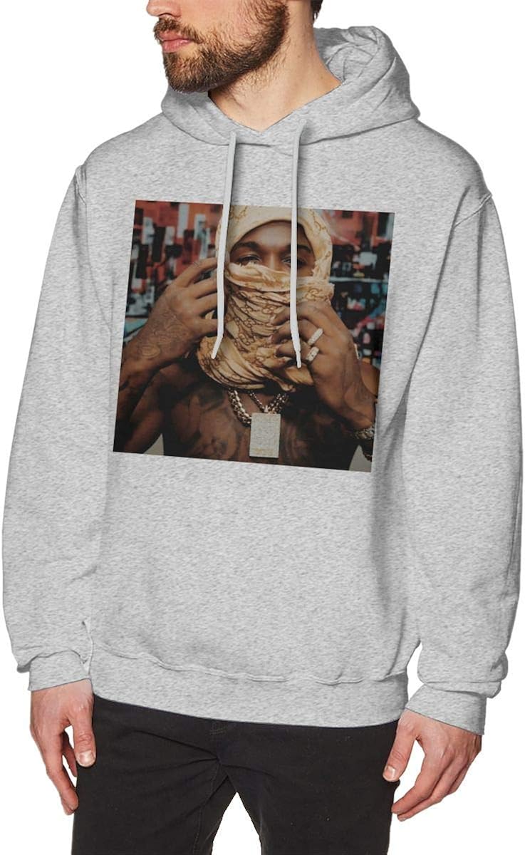 LIYouT Men's PopSmoke Hoodie Fashion Sweatshirt Gray 3XL