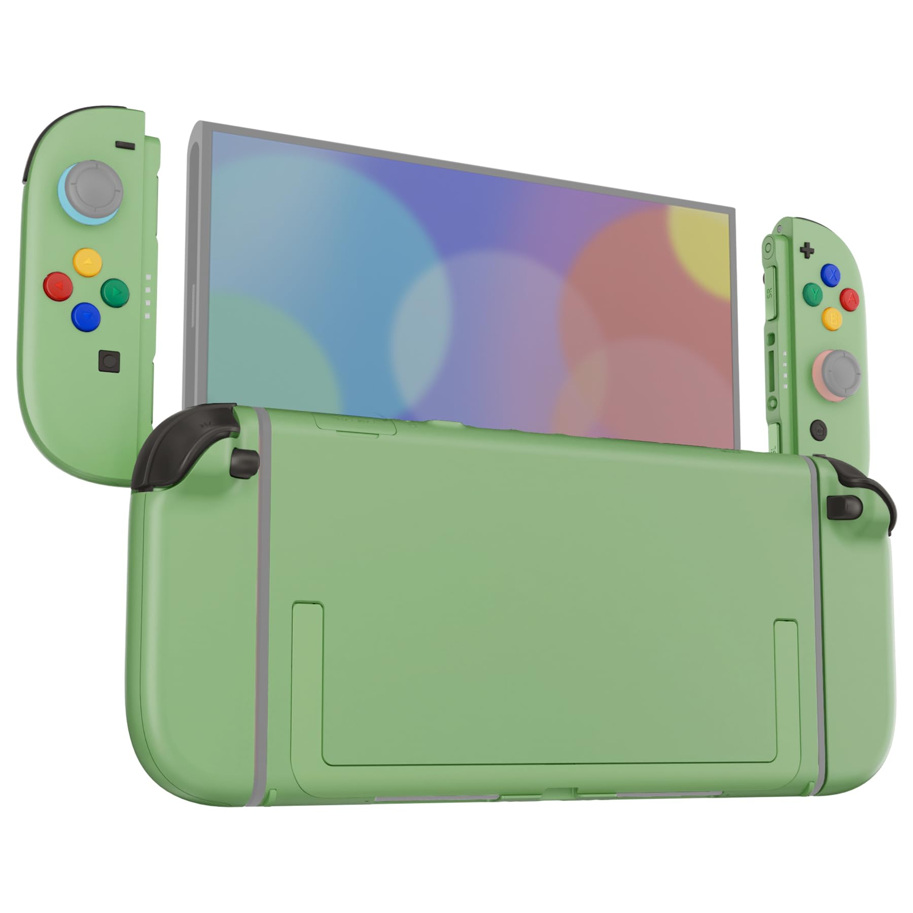 eXtremeRate DIY Replacement Shell Buttons for Nintendo Switch 2, Custom Full Set Rear Back Plate Controller Housing with Button for Switch 2 Handheld Console & Joycon 2 - Deluxe Version - Matcha Green