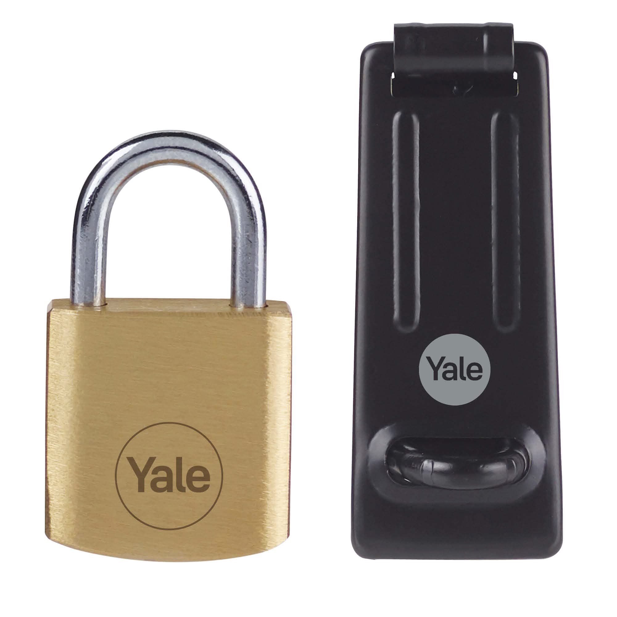 Yale Y110B/40/123/1/HSP 40mm Brass Outdoor Padlock and Hasp — image 1